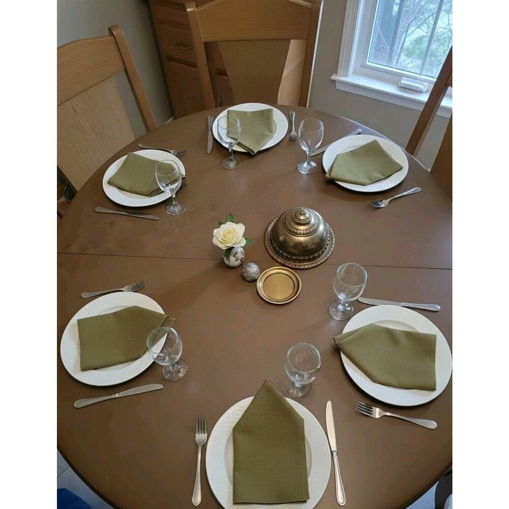 NWT Lot of 6 Vintage Bucilla Green‎ Perma Press Linens Home Decor Table Napkins